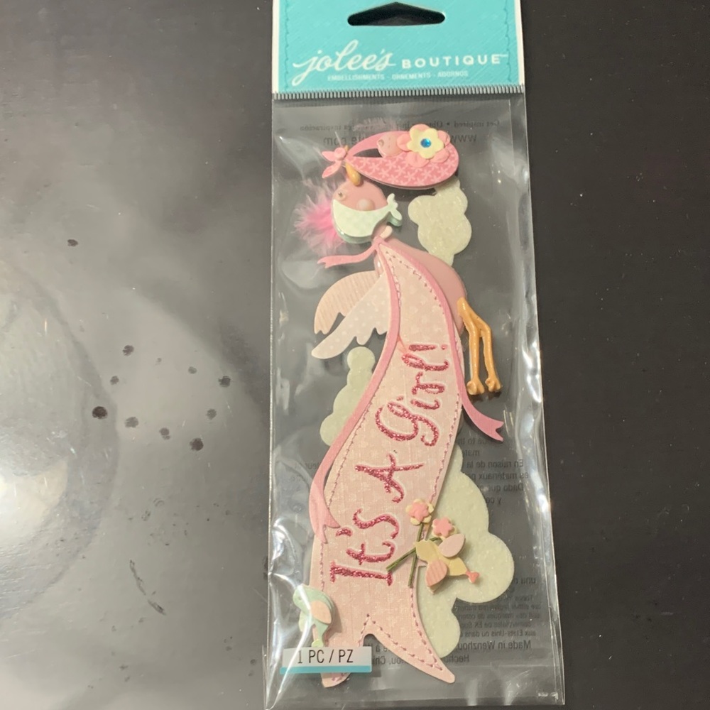 Pink 'It's A Girl' Home Design Sticker